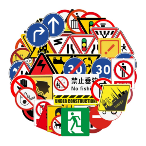 Trafik og Advarselsskilte Stickers