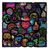 neon farvede stickers 50stk