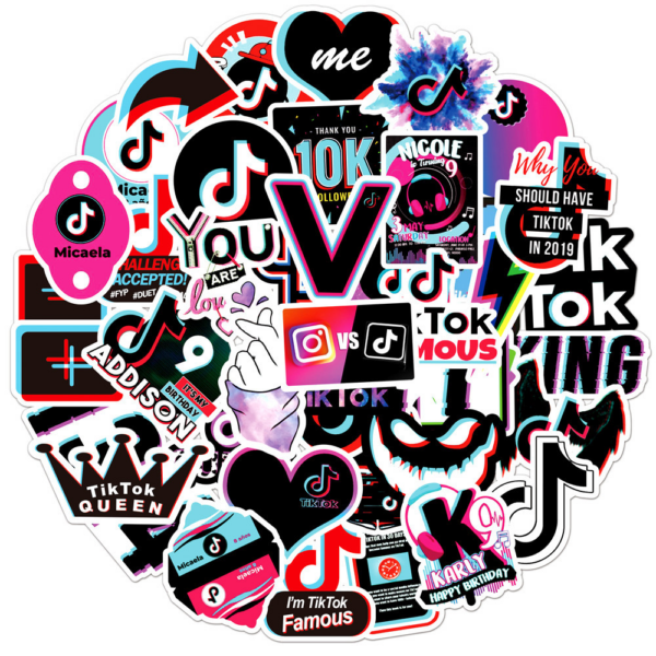 Tik Tok blandede stickers 50stk