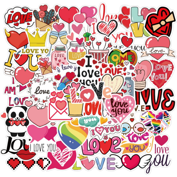Valentines dag stickers 50stk